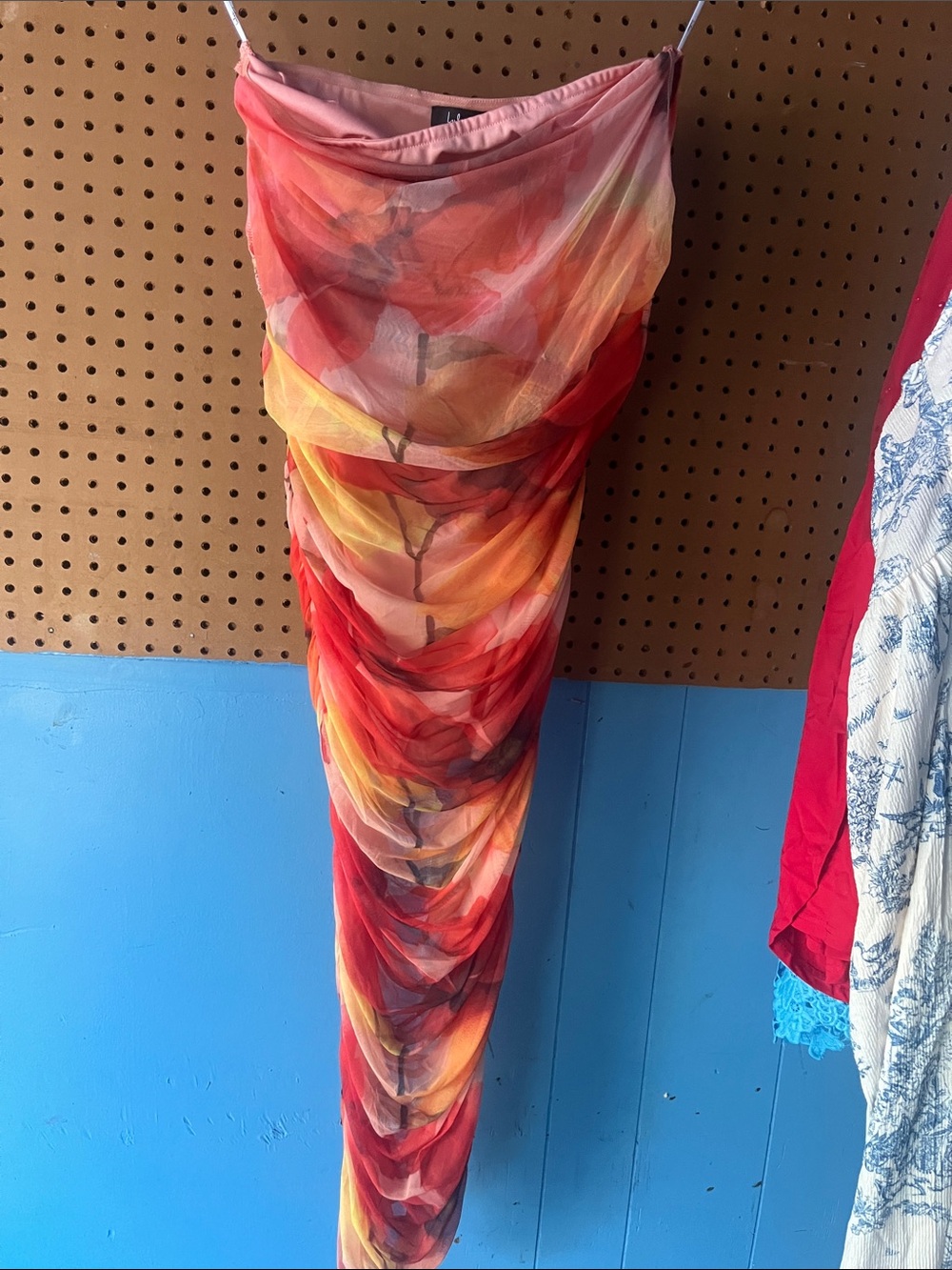 Lulu's Sheer Multi-Tone Red & Orange Swim Sarong